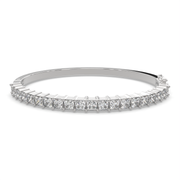 Thessaly Princess Cut Diamond Bangle Bracelet Shared Prong Hinged (4 ctw) - Nivetta